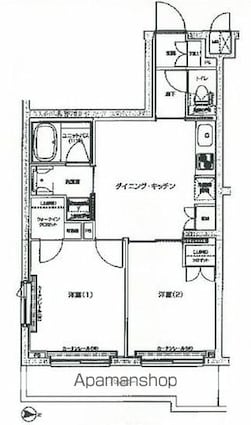 ルーブル新宿西落合八番館[2LDK/41.93m2]の間取図