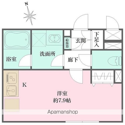 アトリオフラッツ三軒茶屋Ｎｏｒｔｈ[1R/23.65m2]の間取図