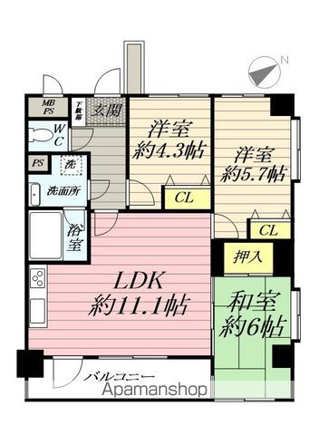 ライオンズマンション湘南江の島の間取り写真