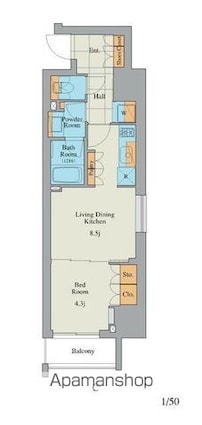 東京都豊島区南大塚１丁目[1LDK/35.93m2]の間取図