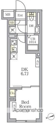 ＳＯＬＡＳＩＡ　ｒｅｓｉｄｅｎｃｅ荻窪[1DK/26.21m2]の間取図