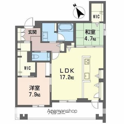 広島県広島市西区三篠北町[2LDK/76.81m2]の間取図
