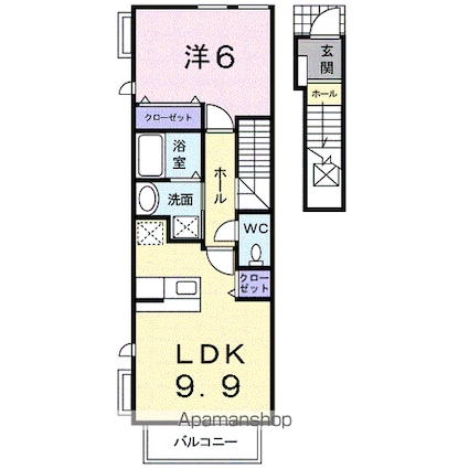 クレメント　Ｂ[1LDK/42.37m2]の間取図