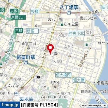 東京都中央区入船３丁目[1R/23.74m2]の周辺