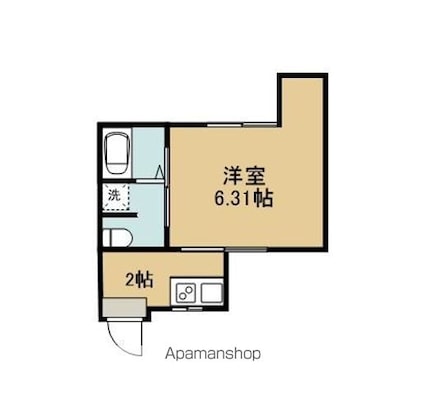 シャルム[1K/17.01m2]の間取図