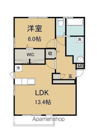 ヴィラ岡村フェリオ[1LDK/52.54m2]の間取図