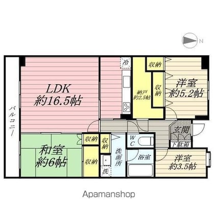 フルセイル権太坂[3SLDK/83.17m2]の間取図