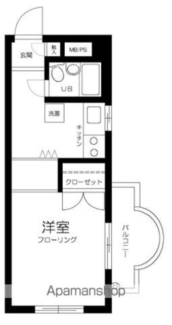 東京都杉並区和田１丁目[1K/24m2]の間取図