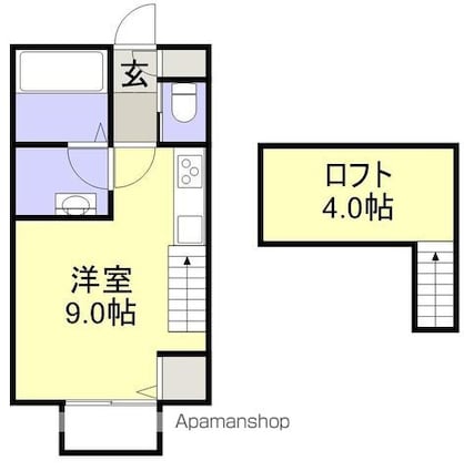 アルシオーネⅡ[1K/24.84m2]の間取図