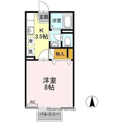 メゾンたちばな　Ｂ棟[1K/26.7m2]の間取図