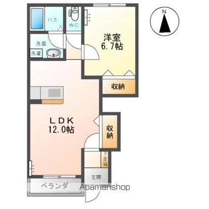 ルミエール・エス[1LDK/44.95m2]の間取図