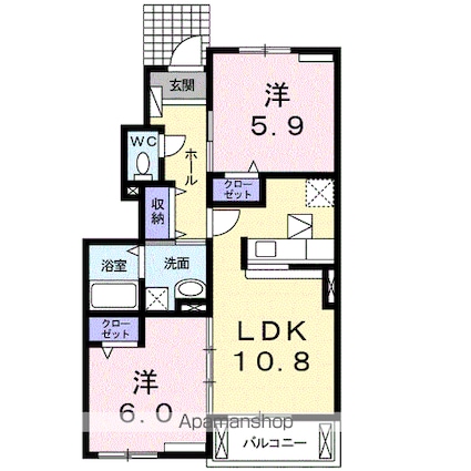 シェーネＡ[2LDK/53.81m2]の間取図