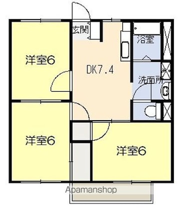 ブラウンシャトー[3DK/52.99m2]の間取図
