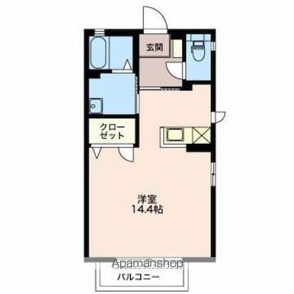 シャンブル　クレール　Ａ・Ｂ[1R/36.27m2]の間取図