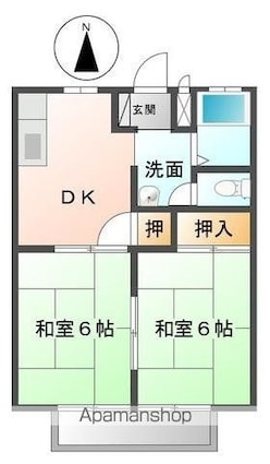 サンライフマエダＡＢ　[2DK/40.92m2]の間取図