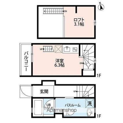 シャレイド豊田本町ＷＥＳＴ[1R/20.93m2]の間取図