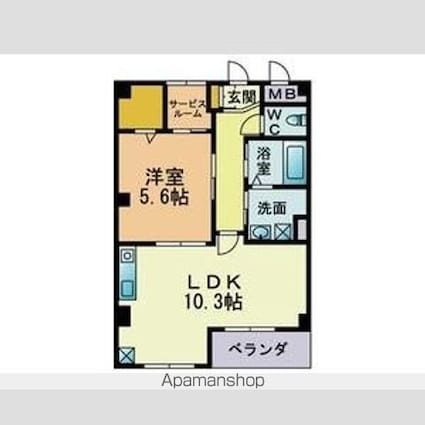 サンテラス[1LDK/40.6m2]の間取図