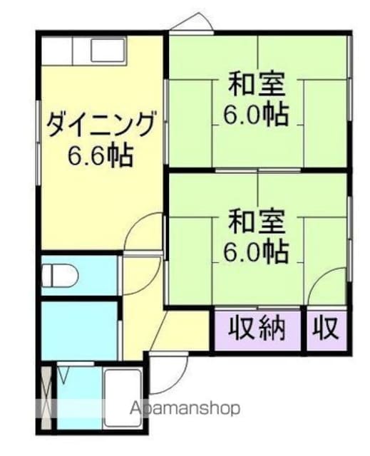 和歌山県和歌山市畑屋敷榎丁[2DK/42.8m2]の間取図