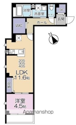 Ｂｅｌｌｅ　　Ｆｏｒ＆２３４ｔ　＆　Ｒｉｚｉ＆２３４ｒｅ[1LDK/44.42m2]の間取図