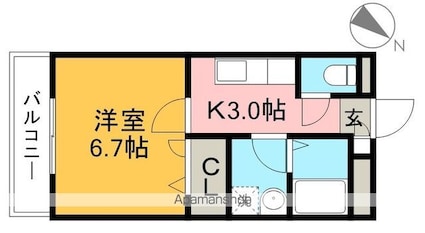 Ｓａｎｃｔｕａｒｙ[1K/27.69m2]の間取図