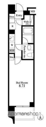 プライマル新宿若松町（旧イプセ新宿若松町）[1K/28.34m2]の間取図