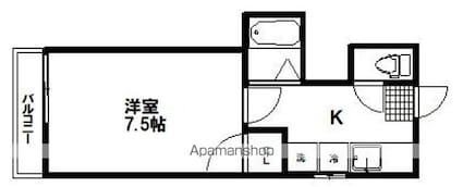 モリヤハイツ[1K/23.6m2]の間取図