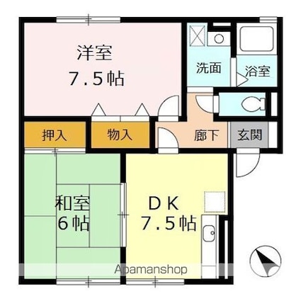 エスペランサ[2DK/48.69m2]の間取図