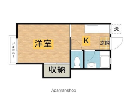 グリーンハイツコバクラ[1K/20.28m2]の間取図