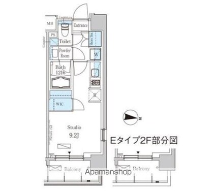 パークアクシス東高円寺[1R/27.11m2]の間取図