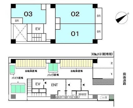 滋賀県大津市京町２丁目[1R/26.7m2]の配置図
