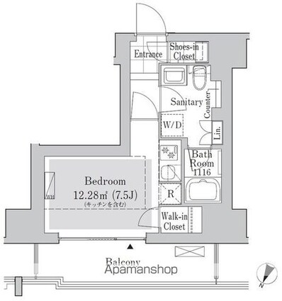 リブクオーレ神保町[1R/26.08m2]の間取図