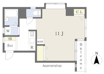アルバートル亜沙野Ⅱ[1R/31m2]の間取図