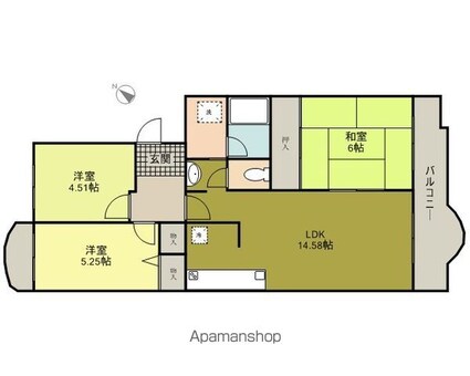 ミルフィーユ宮前平[3LDK/67.32m2]の間取図