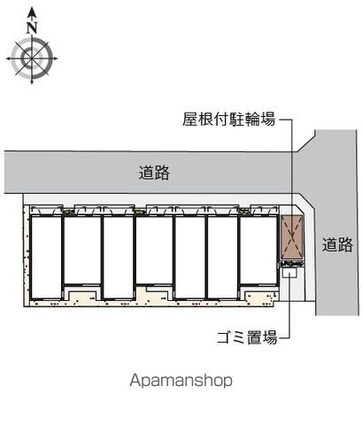 クレイノ葵芳　２号館[1K/21.43m2]の配置図