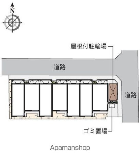 クレイノ葵芳　２号館[1K/21.43m2]の配置図