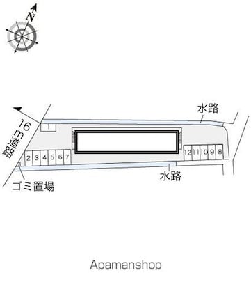 レオパレスフォンターナ[1K/20.28m2]の配置図