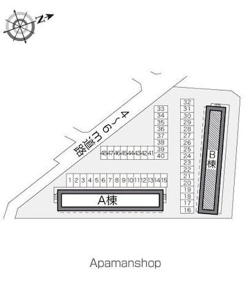 レオパレスシャトーＢ[1K/23.18m2]の配置図
