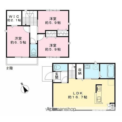 須和田ブライトテラス翠邸[3LDK/85.5m2]の間取図