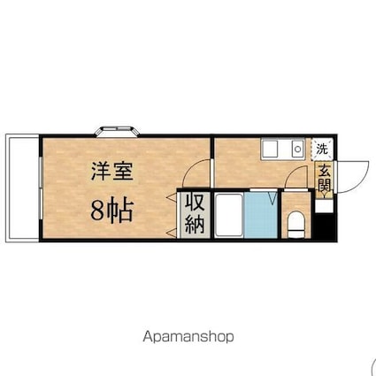 アドニスサザン[1K/23.52m2]の間取図