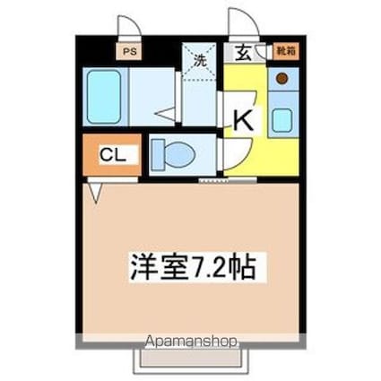 モリハイツ[1K/22.24m2]の間取図