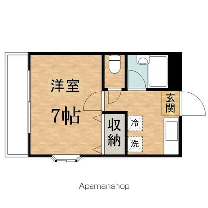 ハウスミント[1K/21.48m2]の間取図