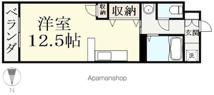 リバティ高木[1R/31.2m2]の間取図