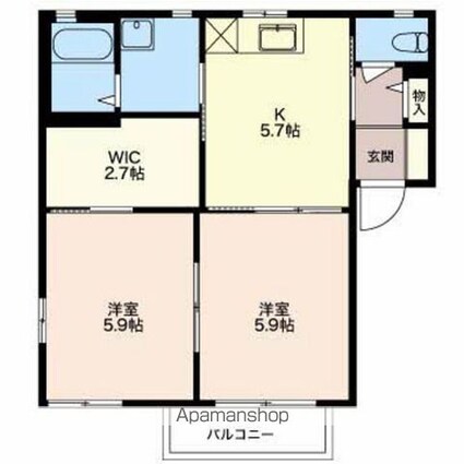 グランシャリオ優ＡＢ[2K/43.75m2]の間取図