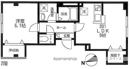 アーク江戸川橋[1LDK/38.96m2]の間取図