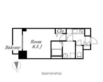 プレサンス池下トレス[1K/27.1m2]の間取図