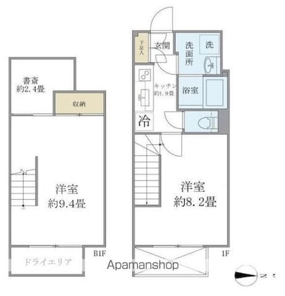 ＡＬＥＲＯ新中野ＩＩ[2K/47.18m2]の間取図