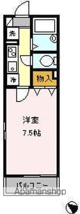 グランモナリエ西祖師谷[1K/22.77m2]の間取図