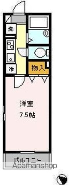 グランモナリエ西祖師谷[1K/22.77m2]の間取図
