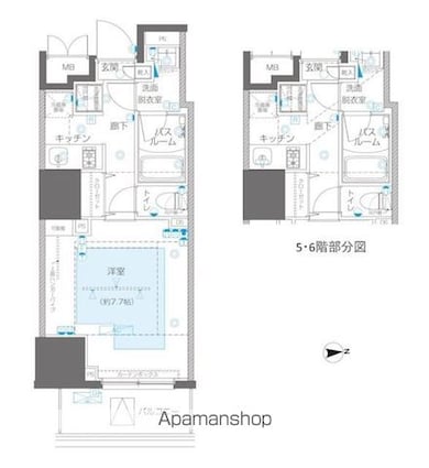 ＺＯＯＭ信濃町[1K/28.08m2]の間取図