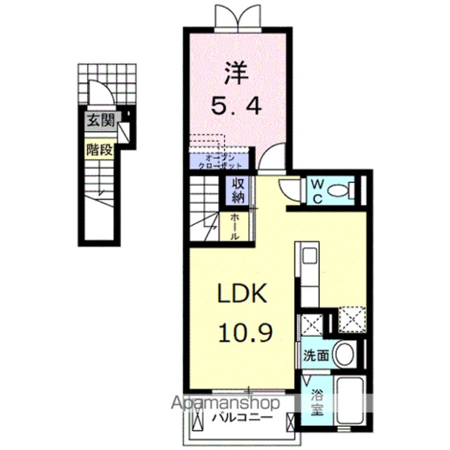 アヴニールⅠ[1LDK/41.27m2]の間取図